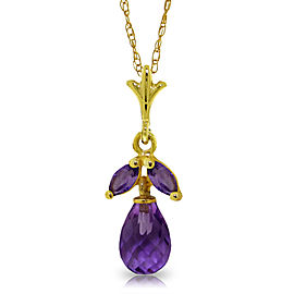 1.7 CTW 14K Solid Gold Ease Into Love Amethyst Necklace