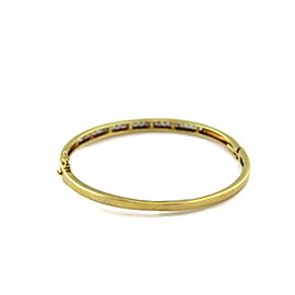 1.30ct Diamond 14k Yellow Gold 4.2mm Hinged Bangle Bracelet LIQUIDATION!!