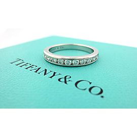 TIFFANY & CO PLATINUM .33CT DIAMOND 3MM SHARED ETERNITY WEDDING BAND SIZE 4.5