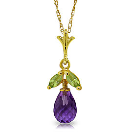 1.7 CTW 14K Solid Gold Education Of Love Peridot Necklace
