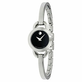 MOVADO RONDIRO 0606796 LADIES BLACK DIAL SWISS QUARTZ 22MM WATCH
