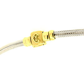 Charriol 18k Diamond Necklace Choker Collar White & Yellow Pave Stations 15.5"