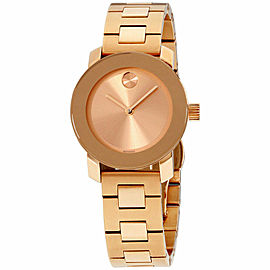 BRAND NEW MOVADO BOLD 3600435 ROSE GOLD SWISS QUARTZ LADIES STEEL 30MM WATCH