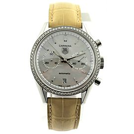 TAG HEUER CARRERA CV2116.FC6185 AUTO CHRONOGRAPH CLASSIC DIAMOND PEARL WATCH