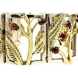 2003 Tiffany & Co. Bracelet 18k Gold Cabochon Garnet Sterling Bangle & Box