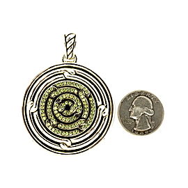 David Yurman Labyrinth Disc Pendant Enhancer Large 2.5" Demantoid Garnet $2700
