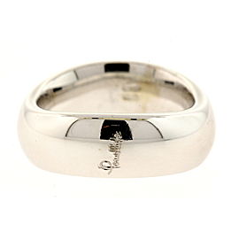 Pomellato Curved 18k Band Ring Wedding White Gold size 6.25 7.5mm Wide 14.5g