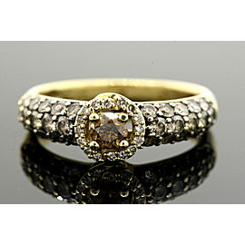 Levian Engagement Ring 14k Yellow Gold 1ct Chocolate Diamond Vanilla sz 7