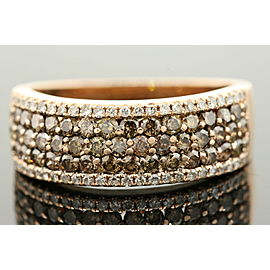 Effy 14k Rose Gold Brown White 1.33ctw Diamond Ring Band size 8.5