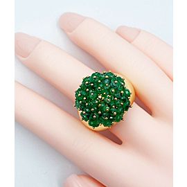 Green Emerald Cactus Style Ring Set in 18K Yellow Gold