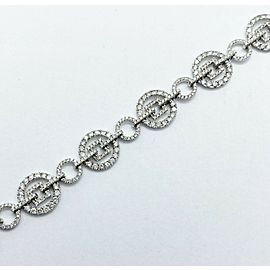 1.50ctw 18K White Gold Diamond Tennis Bracelet with Circle Designs
