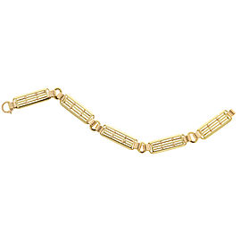 14K Rose & Green Gold 5 Rectangular Section Link Bracelet