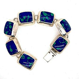 925 Sterling Silver Blue Gemstone Bracelet