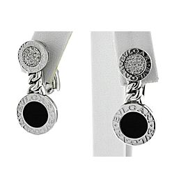 Bvlgari Bulgari Earrings Diamond Onyx Dangle Drop Double Circle