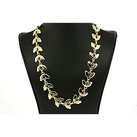 Tiffany & Co. Necklace Chain Leaf Flower Rose Green Gold 14k 15.5" 38g & Box