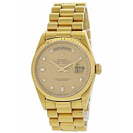 Rolex Day-Date President Diamond Dial 18038 Mens Watch