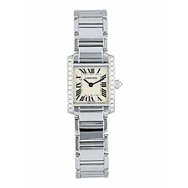 Cartier Tank Francaise 2403 White Gold Diamond Watch