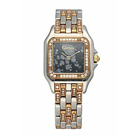 Cartier Panthere 18K White Gold & 18K Rose Gold Factory Set Diamonds Ladies Watc