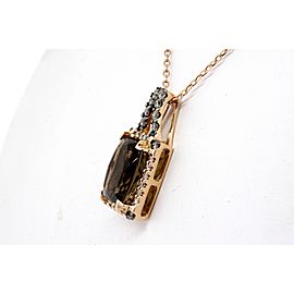 Levian Pendant Smoky Quartz Diamond Necklace 14k Rose Gold Necklace