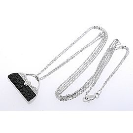Mirabelle Purse Evening Bag Pendant Necklace 18k White Gold Sapphire Diamond