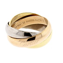 Cartier Trinity Ring Band 18k Yellow White Rose Gold Wide Wedding sz 59 US 9
