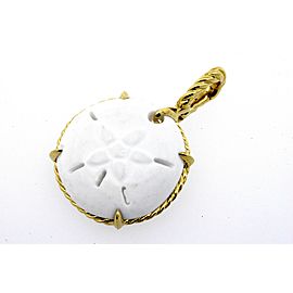 David Yurman Pendant Sand Dollar Amulet 18k Yellow Gold White Agate $725