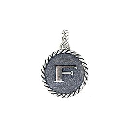 David Yurman F Pendant Charm Enhancer Initial Letter Cable Collectibles