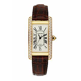 Cartier 2483 18K Yellow Gold & Diamond Bezel Ladies Watch Box & Papers