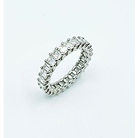 3.00ctw Emerald Diamond Eternity Band Ring 18K White Gold