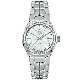BRAND NEW TAG HEUER WOMENS LINK WBC1314.BA0600 DIAMOND BEZEL QUARTZ SWISS WATCH