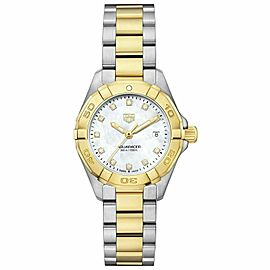 TAG HEUER AQUARACER WBD1422.BB0321 DIAMOND PEARL 18K GOLD LADIES SWISS WATCH