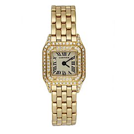 Cartier Panthere Mini 1131-1 18K Yellow Gold & Diamond Set Ladies Watch