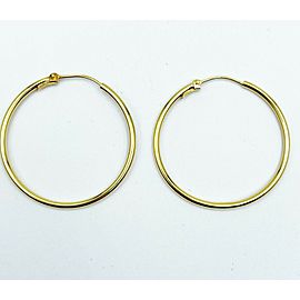 14K Yellow Gold Circle Hoop Earrings