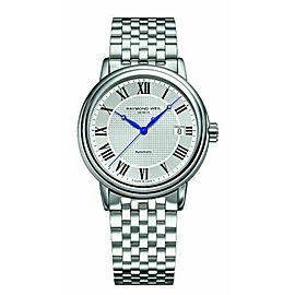 NEW RAYMOND WEIL MAESTRO 2837-ST-00659 AUTOMATIC SILVER MENS STEEL WATCH