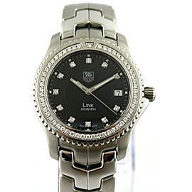 TAG HEUER MENS LINK WJ1117.BA0575 DIAMOND DIAL BEZEL MENS BLACK PRESTIGE WATCH