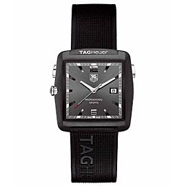 TAG HEUER PROFESSIONAL WAE1113.FT6004 TIGER WOODS GOLF BLACK RUBBER SWISS WATCH
