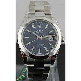 ROLEX DATEJUST 126300 BLUE OYSTER BRACELET 41MM WATCH 2021
