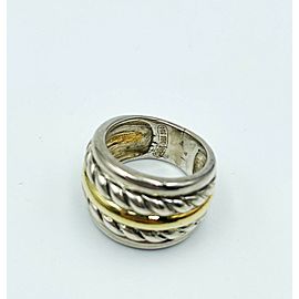 David Yurman 18K Yellow Gold and Sterling Silver Cable Ring Band