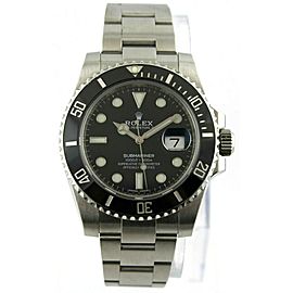ROLEX SUBMARINER OYSTER 16610T BLACK MENS NO HOLES 40MM DATE WATCH