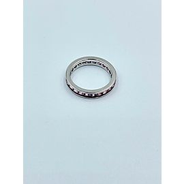 14K White Gold Pink Sapphire Gemstone Eternity Band