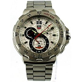 TAG HEUER FORMULA 1 GRANDE DATE QUARTZ INDY 500 SILVER MEN WATCH