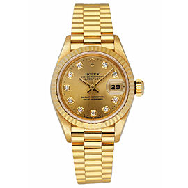 Rolex Datejust 69178 18K Yellow Gold Diamond Dial Ladies Watch
