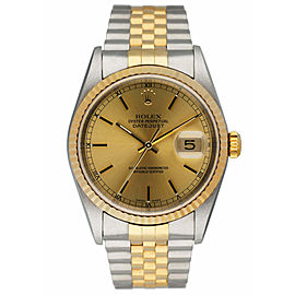 Rolex Datejust 16233 Champagne Dial Mens Watch