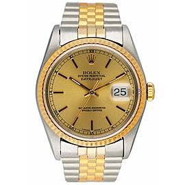 Rolex Datejust 16233 Champagne Dial Mens Watch
