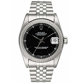 Rolex Datejust Black Dial Midsize Ladies Watch