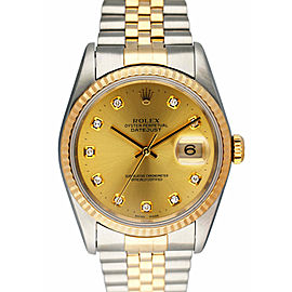 Rolex Datejust Diamond Dial Mens Watch