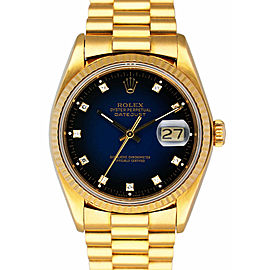 Rolex Datejust Blue Vignette Diamond Dial Mens Watch