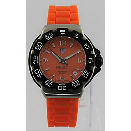TAG HEUER FORMULA 1 SWISS QUARTZ MENS MIDSIZE ORANGE RUBBER WATCH