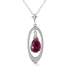 0.7 CTW 14K Solid White Gold Life's Pleasure Amethyst Necklace