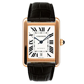 Cartier Tank Solo XL 3799 18K Rose Gold Mens Watch